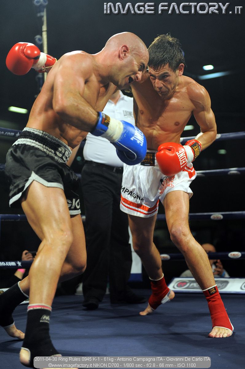 2011-04-30 Ring Rules 0945 K-1 - 61kg - Antonio Campagna ITA - Giovanni De Carlo ITA